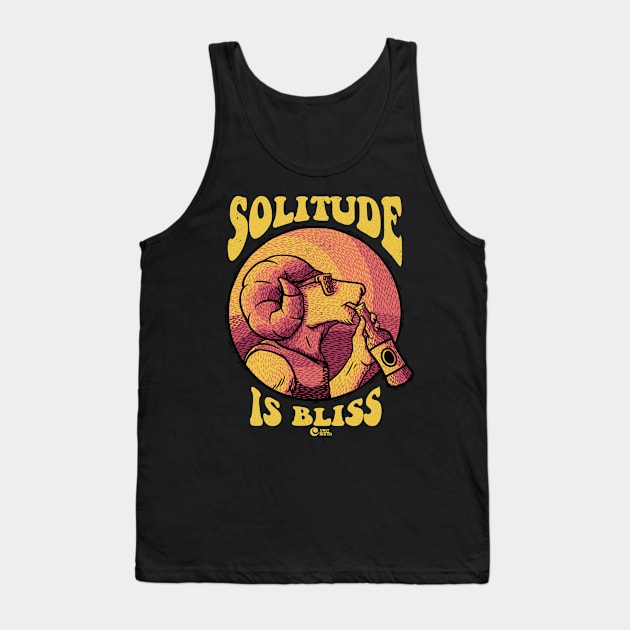 Solitude Is Bliss Blk Tank Top by Only Rams